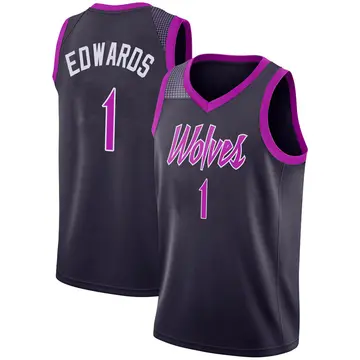 Minnesota Timberwolves Anthony Edwards 2018/19 Jersey - City Edition - Men's Swingman Purple