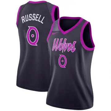 Minnesota Timberwolves D'Angelo Russell 2018/19 Jersey - City Edition - Women's Swingman Purple